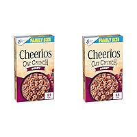 Cheerios Oat Crunch Berry Oat Breakfast Cereal, Family Size, 24 oz (Pack of 2)