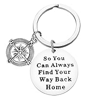 Compass Keychain So You Can Always Find Your Way Back Home Inspirational Keychain Birthday Graduation Christmas Encouragement Gift For Best Friend Family Girlfriend Boyfriend