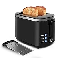 Toaster 2 Slice Best Rated Prime Stainless Steel 2 Slice Toasters Extra Wide Slot Toasters 7 Shade Settings Defrost/Bagel/Cancel with Removable Crumb Tray for Bread, Waffles, Small Retro Toaster