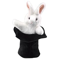 Folkmanis Rabbit In Hat Hand Puppet Black, White, Pink, 1 EA