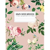 Graph Paper Notebook. Quad Ruled 4x4 per inch, 110 Pages, 8.5x11: Pretty Botanical Pink Cover: Grid Paper Journal or Sketchbook for Science, Math, Engineering, Design, and Art Students