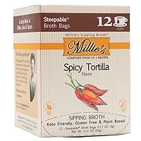 Millie’s All Natural Organic Gluten-Free Vegetable Sipping Broth 12 Tea Bags Spicy Tortilla