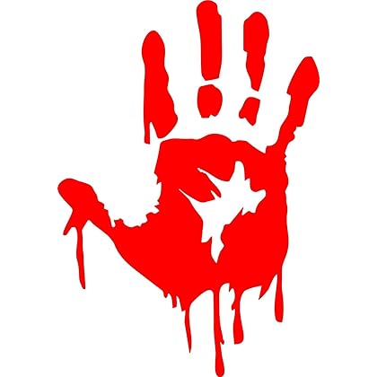 Bloody Zombie Hand Print (Right Hand) car Sticker Decal red Walking Dead Hand -Stickers Like- (5.5