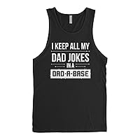 Threadrock Men's I Keep All My Dad Jokes in A Dad-A-Base Tank Top