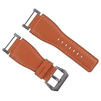 24MM COMPATIBLE WITH SUUNTO CORE REPLACEMENT SMOOTH LEATHER WATCH BAND STRAP + STAINLESS ADAPTER