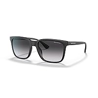 Armani Exchange Man Sunglasses Matte Black Frame, Dark Blue Lenses, 55MM