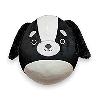 16 Inch Black Dog Plush Pillow Gift for Kids, Cute Stuffed Animals Dog Soft Cuddly Plushies Birthday