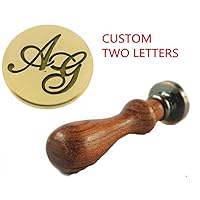 Vintage Custom Made Two Letters Monogram Personalized Letter Picture Logo Wedding Invitation Wax Sealing Seal Stamp Set