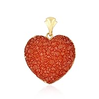 Mode Joays Heart Shape orange Agate Druzy necklace, 18K Gold Electroplated, Single Bail Pendant Charms, DIY pendant necklace