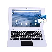 10.1inch Android Netbook, Portable Laptop with A133P CPU, 2GB RAM 64GB ROM 800x1280 IPS Screen (White)
