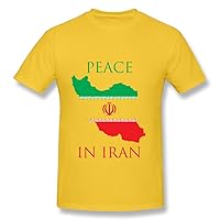 KEMING Men's Peace in Iran T-Shirt L Gold