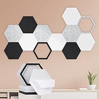 Black DEKIRU 12 Pack Self adhesive Hexagon Acoustic Panels Sound Proof Foam Panels 14 X 13 X 0.4 Inches Soundproof Wall Panels For Office Ceiling &Door 