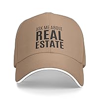 Ask Me About Real Estate Baseball Cap Women Sun Hat Cowboy hat Men Hat Dad Hat Trucker hat Black