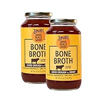 Beef Bone Broth by Zoup! Keto-Friendly, Gluten Free, Sugar Free, Non-GMO Clear Broth - Great for Stock, Bouillon, Soup Base or in Gravy - 2-Pack (32 oz)