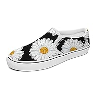 in A World Where You Can Be Anything Be Kind Sunflower Rainbow Daisy Flower Women's and Man's Slip on Canvas Non Slip Shoes for Women Skate Sneakers (Slip-On)