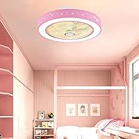 Ceiling Fans, Ceiling Fan with Lighting Ceiling Fan Childs Ceiling Fan with Led Light Ceiling Fans with Lights and Remote Led Modern Ceiling Fan with Lighting Fan Light Ceiling Bedroom/Pink