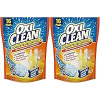 OxiClean Extreme Power Crystals Dishwasher Detergent Packs, Lemon Clean, 16 Count (Pack of 2)