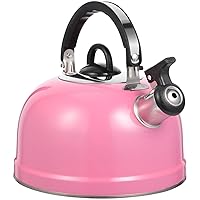 BESTOYARD Whistling Tea Kettle, Stovetop Tea Pots Stainless Steel Water Kettle Pink Whistling Tea Pot Boiling Water Kettle Water Pot for Gas Electric Stove Boiling Water