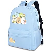 Anime Sumikko Gurashi Game White Bear Tonkatsu Print Casual Backpack Blue Bag