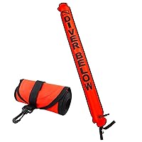 Surface Marker Buoy, 4ft Scuba Diving Surface Marker Signal Tube with Reflective Strip and Plastic Clip