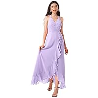 CHICTRY Sexy Womens Ruffle Bridesmaid Dress Halter Neck Wedding Dress Backless Maxi Evening Gown