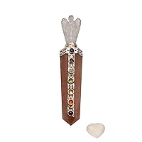 7 Chakra Orange Aventurine Reiki Healing Crystal Wands Gemstone Crystal Angel Wand with Selenite Heart