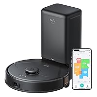 eufy X8 Pro Robot Vacuum Self-Empty Station, Twin-Turbine 2× 4,000 Pa Powerful Suction, Active Detangling Roller Brush, and iPath Laser Navigation for Pet Hair Deep Cleaning on Carpet