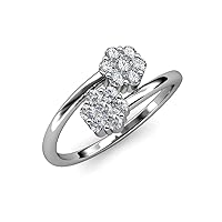 AGS Certified Diamond (SI1-SI2, G-H) 1.00 ctw Floral Anniversary Ring 14K White Gold
