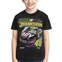 Jimmie Johnson 48 Classic Printing Athletic Crewneck T-Shirt Shirt Short Sleeve Tee Shirts for Teen Girl & Boy