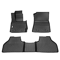 IKON MOTORSPORTS 3D TPE Floor Mats, Compatible with 2011-2017 BMW X3 F25 2015-2018 BMW X4 F26, All Weather Waterproof Anti-Slip Floor Liners, Front & 2nd Row Full Set Car Interior Accessories, Black