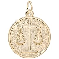 Rembrandt Charms Scales of Justice Charm, Gold Plated Silver