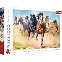 Trefl 2000 Piece Jigsaw Puzzles, Galloping Herd of Horses, Bonnie Marris, Wild Horses, Equestrian Puzzles, Adult Puzzles, 27098