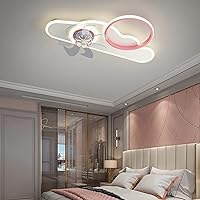 Ceilifans,Kidst Ceilifan with Light Bedroom Led 3 Speeds Cloud Sfan Ceililight with Remote Control Modern Liviroom Silent Ceilifan Light with Timer/Pink