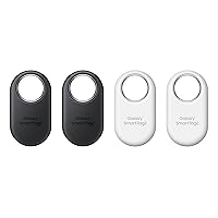 SAMSUNG Galaxy SmartTag2, Bluetooth Tracker, Smart Tag GPS Locator Tracking Device, Item Finder for Keys, Wallet, Luggage, Use w/ Phones Tablets Android 11 or Later, 2023, 4 Pack, 2 Black, 2 White