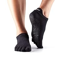 toesox Low Rise Full Toe Grip Socks – Non-Slip Pilates Socks for Women and Men, Barre & Yoga Toe Socks, Anti Skid Ankle Socks