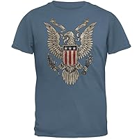4th of July Born Free American Eagle Mens T Shirt Indigo Blue 3X-LG