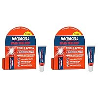 Herpecin-L Pain Relief Triple Action with Lidocaine Cold Sore and Fever Blister Treatment, 0.15 oz (Pack of 2)