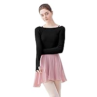 Daydance Teen Girls Women Long Sleeve Dance Sweater Soft Ballet Warm Up Pullover for Leotards