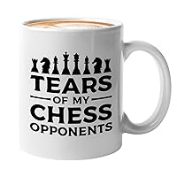 Chess Coffee Mug 11oz White - Tears Of My Chess - Chess Lovers Hobbies Athletic Coach Competition Player Strategies Dad Logic Game Bishop