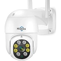 Hiseeu 2K 3MP PTZ Security Camera Outdoor,WiFi Camera, Auto Tracking&Light Alarm Floodlight & Color Night Vision,Two-Way Audio, Plug-in Cable,Compatible Wireless Camera System