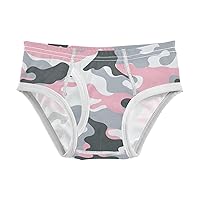 ALAZA Baby Boys' Briefs Toddler Boys Underwear 100% Cotton Soft Camouflage Pink Black 2T