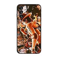 Black Phone Case for Samsung Galaxy A13 5G A04S,Anime Straw Hats OP Ace Fire Soft TPU Matte Shockproof Protective Crystal Back Cover (Luffy,09)