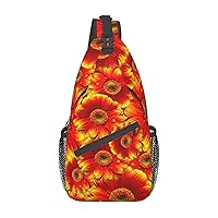 Palm Leaf Floral Sling Bag Crossbody Backpack Sling Backpack Shoulder Bag For Women Men Cycling Hiking Travel