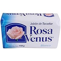 Jabon Rosa Venus Blanco Clasico 150 g / 5.29 oz Soap Bar Classic Bathing Natural Mexican smooth soothing gentle scent foaming shower and bath hand choose jabon tocador