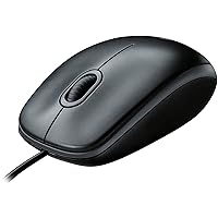 Logitech M100 Corded Optical Mouse, USB 2.0, Left/Right Hand Use, Black