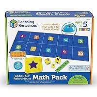 Learning Resources Code & Go Robot Mouse Math, STEM, Math Expansion Pack, Ages 5+,Multi-color,16Piece