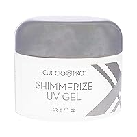 Cuccio Pro Shimmerize UV Gel - Long-Wearing Formula Provides Glossy Finish And Adds Glitter To Nails - Seals With UV Lamps Only - Use For Sculpting Or Overlays On All Nail Types - 1 Oz Nail Gel