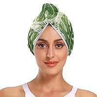 Tropical Palm Leaves Microfiber Hair Towel for Women Anti Frizz Super Absorbent Quick Drying Hair Towel Wrap for Women Wet Hair Long Thick Hair Curly Hair