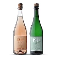 Chateau del ISH Non-Alcoholic Sparkling Rosé & White Bundle | De-Alcoholized Wine | Only 9 grams of Sugar | 45 Calories per Serving | 750 ml Each