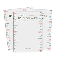 Baby Shower Invitation Card Printable Fill or Write In Blank Invites Party Supplies Pack Of 28